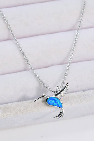 Hummingbird Blue Opal Necklace