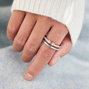 Double-Layered Infinity Rose Gold and 925 Sterling Silver Ring