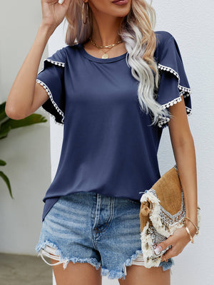 Pretty In Pom-Pom Trim Tee