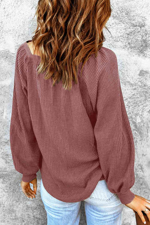 Don't Be Square Waffle-Knit Top