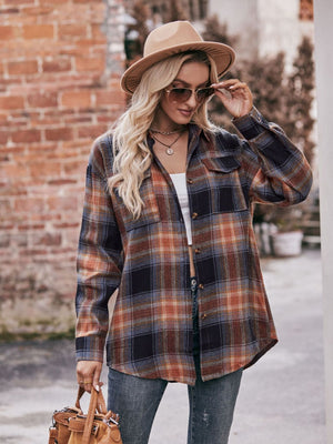 Pumpkin Patches & Plaid Button Down Shirt