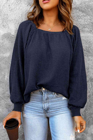 Don't Be Square Waffle-Knit Top