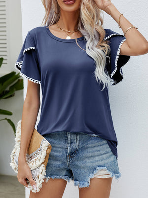 Pretty In Pom-Pom Trim Tee