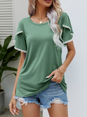 Pretty In Pom-Pom Trim Tee