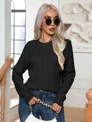 Centering On Cable-Knit Sweater