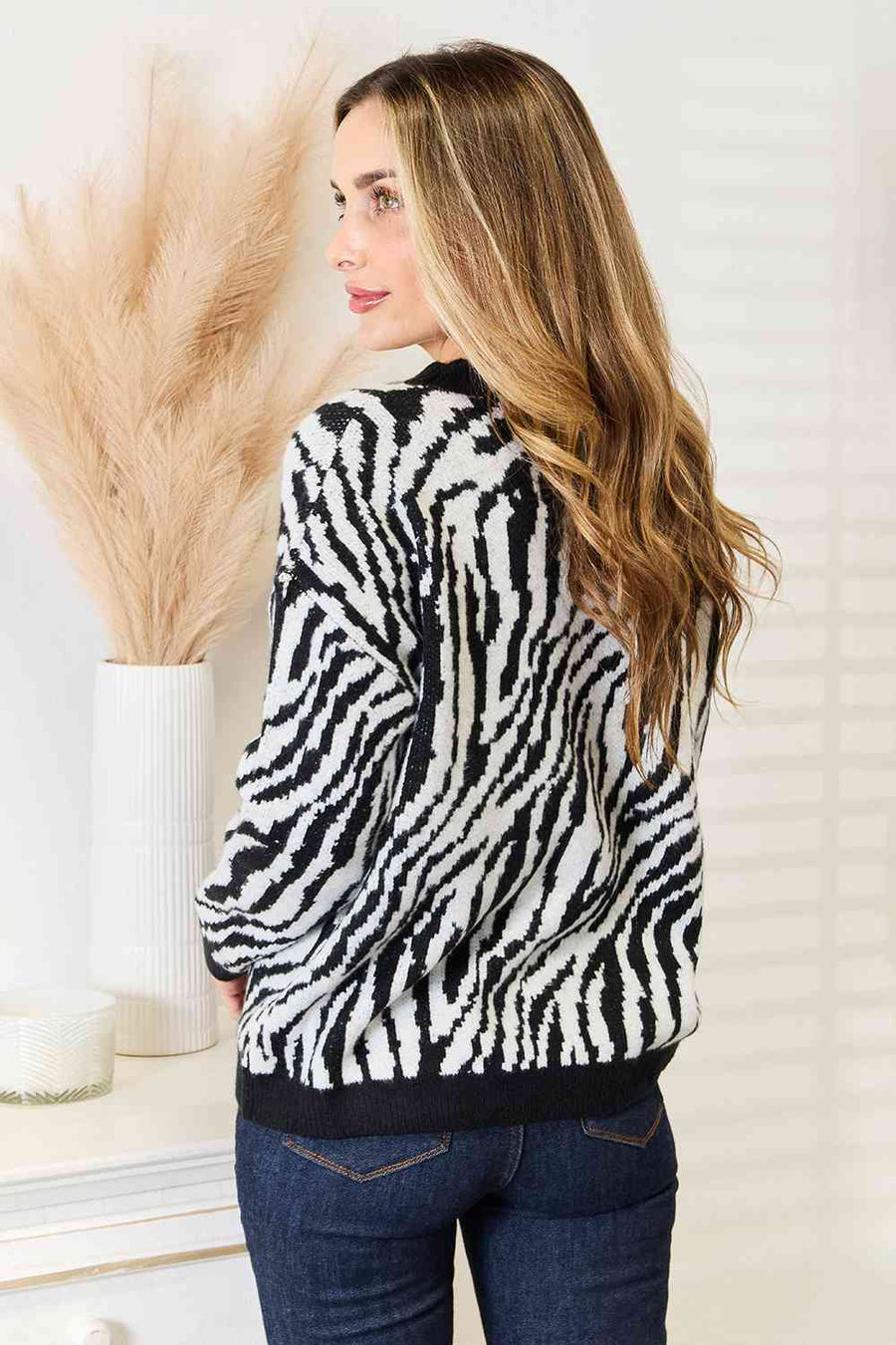 On Safari Zebra Print Sweater
