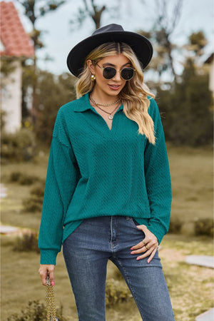 Cheer For Me Cable-Knit Long Sleeve Top