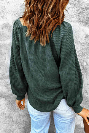 Don't Be Square Waffle-Knit Top