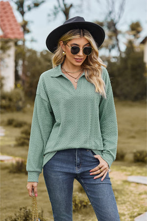 Cheer For Me Cable-Knit Long Sleeve Top