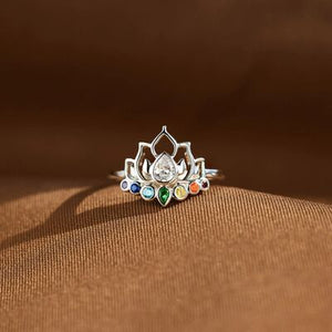 Living In Color Lotus 925 Sterling Silver with Inlaid Zircon