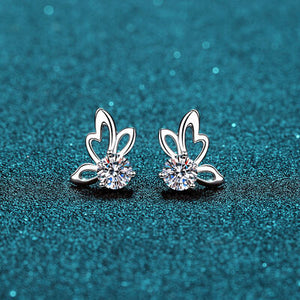 1 Carat Moissanite Butterfly 925 Sterling Silver Earrings