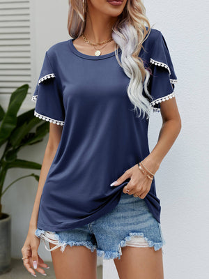 Pretty In Pom-Pom Trim Tee