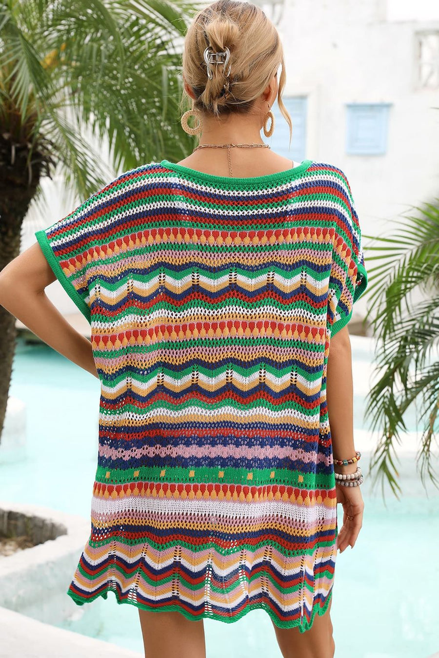 Rainbow Surprise Scalloped Cover-Up