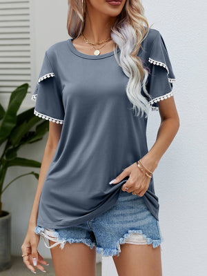 Pretty In Pom-Pom Trim Tee