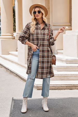 Plaid To Meet You Long Top