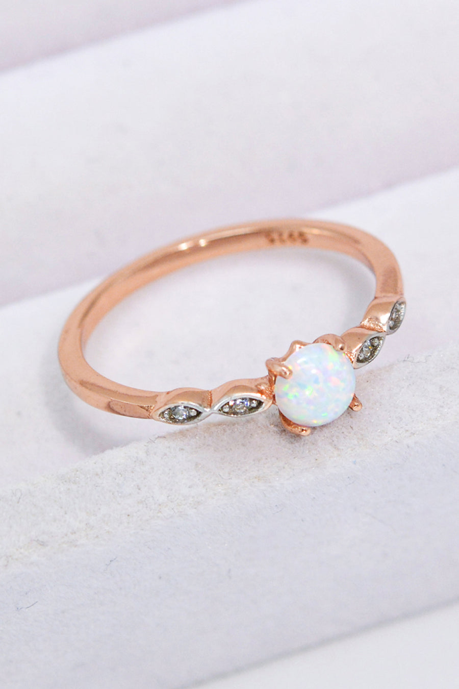 Dainty Opal Contrast Ring