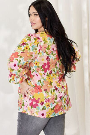 Fall In Love with Florals Flounce Sleeve Top